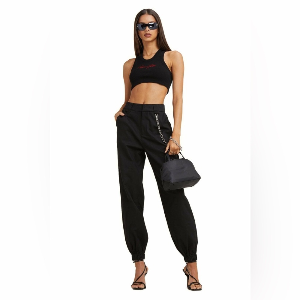 I.AM.GIA Black High-Waist Cargo Jogger Pants